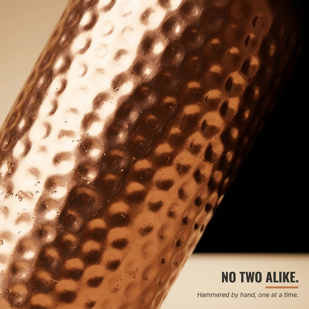 Ayurvedic Hand-Hammered Pure Copper Bottle