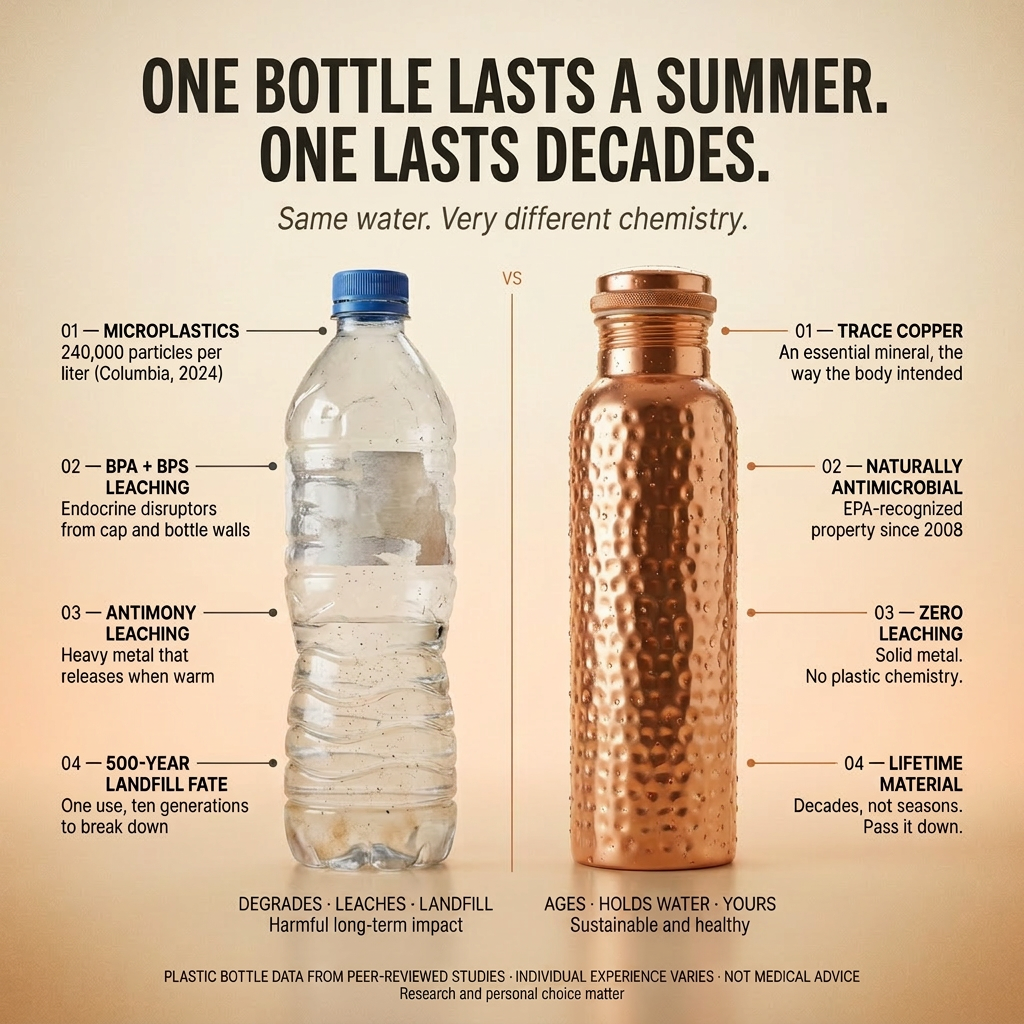 Ayurvedic Hand-Hammered Pure Copper Bottle