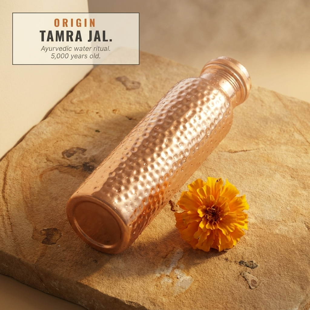Ayurvedic Hand-Hammered Pure Copper Bottle